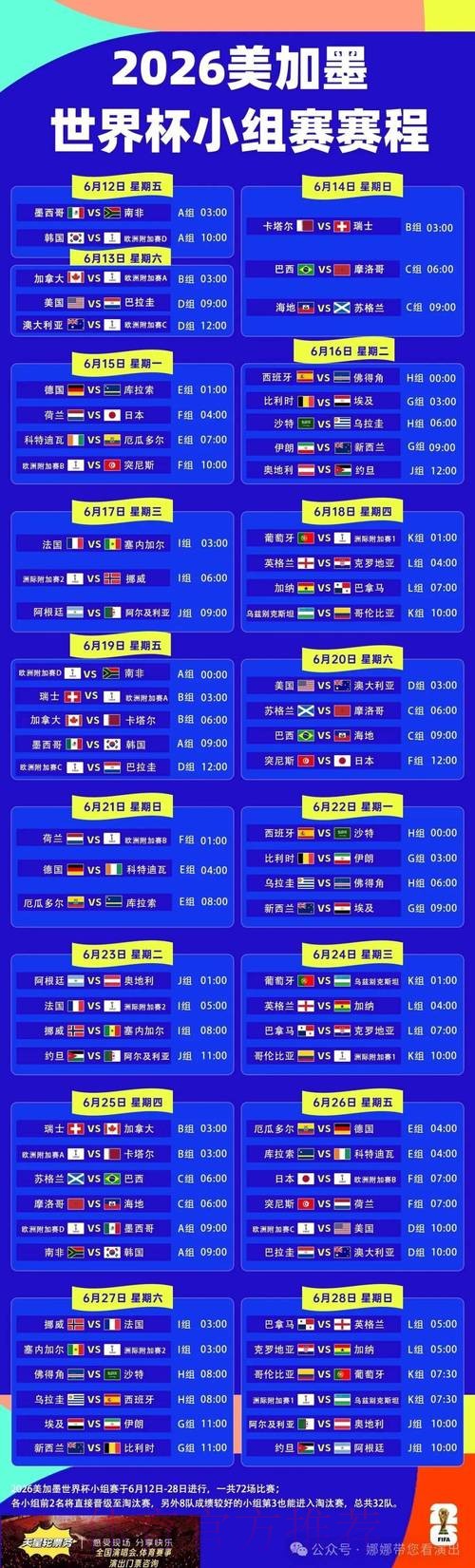 全面解析世界杯赛程安排